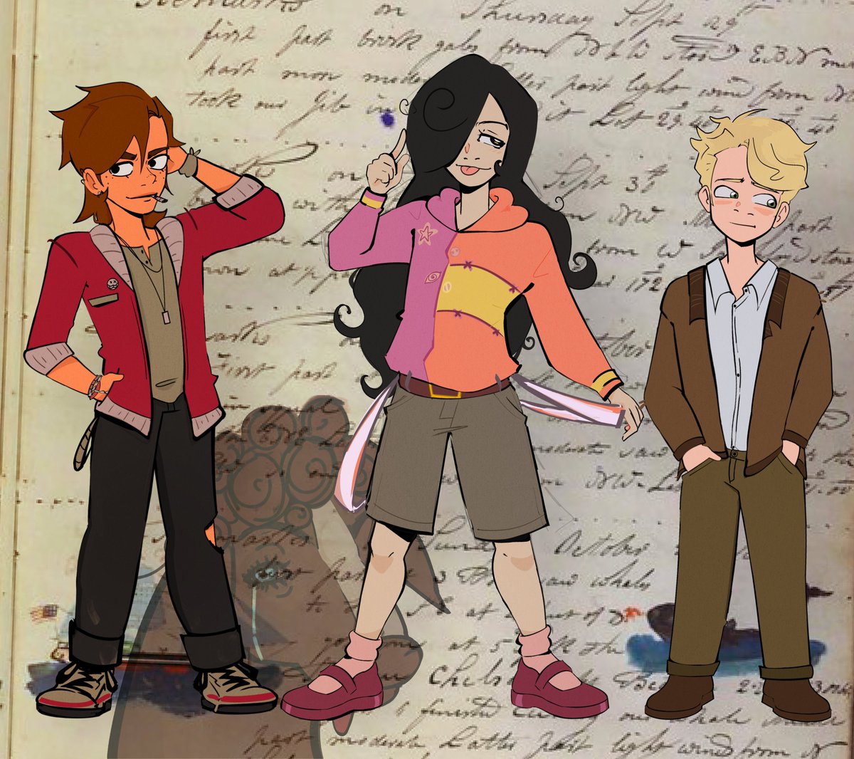 OddheartXD's tweet photo. Main OC lineup from a while ago 
Meet the Norwich Harbor Gang ! 🐟
#artmoots https://t.co/Tse4yfiz24