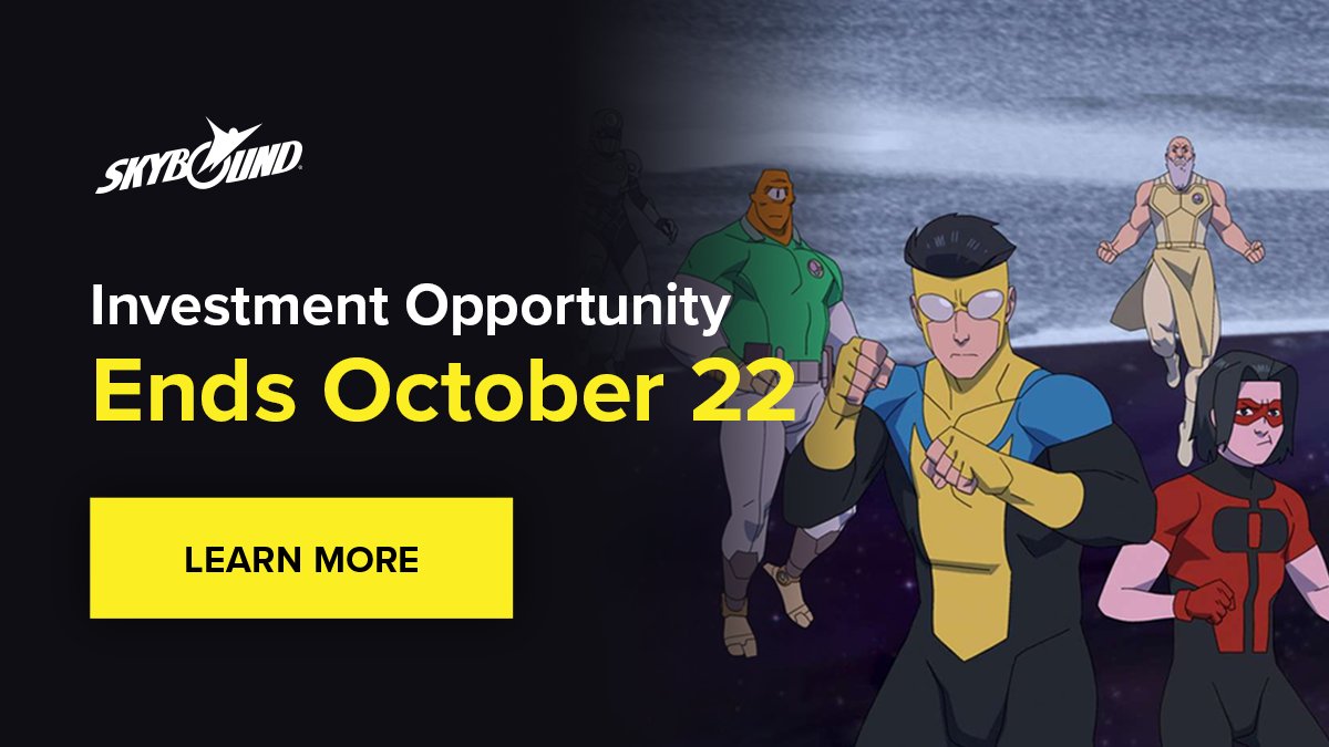 Skybound's tweet photo. Skybound signed deals with Netflix, Warner Bros., Fortnite, and Prime Video for their hit-making franchises.  As their audience grows they monetize through gaming, merch, and licensing rights. Become a Skybound shareholder.