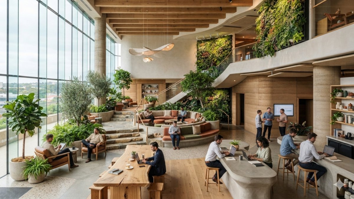 IDOincorporated's tweet photo. Remember when we said green was having a moment? 🌿 Turns out, it has range.
Our latest blog explores #TerraForma, where #Brutalism’s bold forms meet nature’s warmth, texture + imperfection. Hard lines. Soft landings.
👉 https://t.co/RfxhJ9OG9A #IDODesign #BiophilicDesign #Trend https://t.co/YsCuywla7i