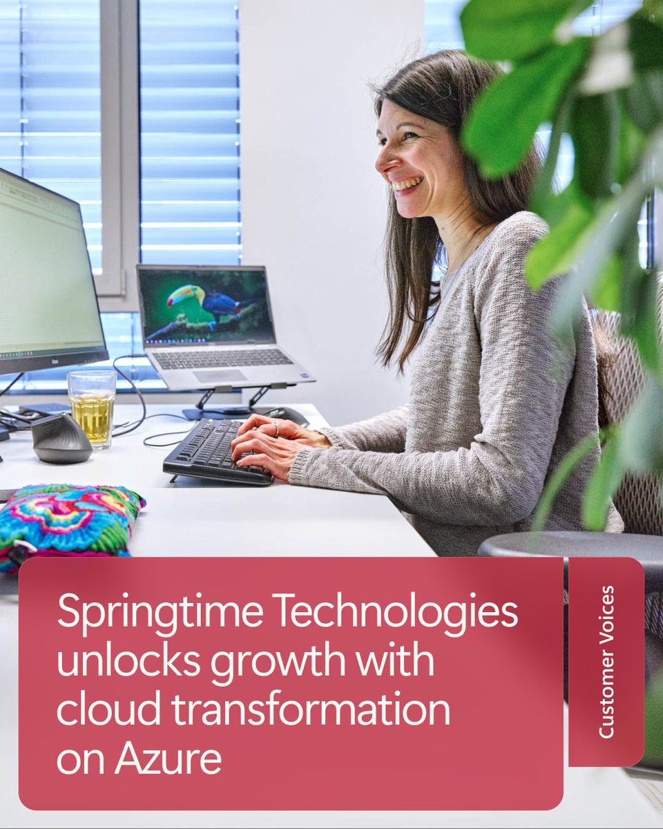 microsoftgulf's tweet photo. Springtime Technologies scaled its AI platform and transformed its operational infrastructure with Microsoft Azure, boosting performance, enabling real-time insights, and unlocking growth.
 
See how: https://t.co/0Vxb1Mm77a https://t.co/mvS0ii06Qz