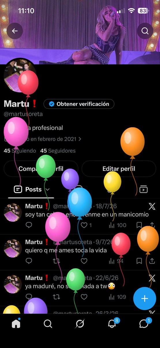 martusoreta's tweet photo. gracias twitter espero mi cumpleaños solo para tus globos https://t.co/FJ9cxaCVil