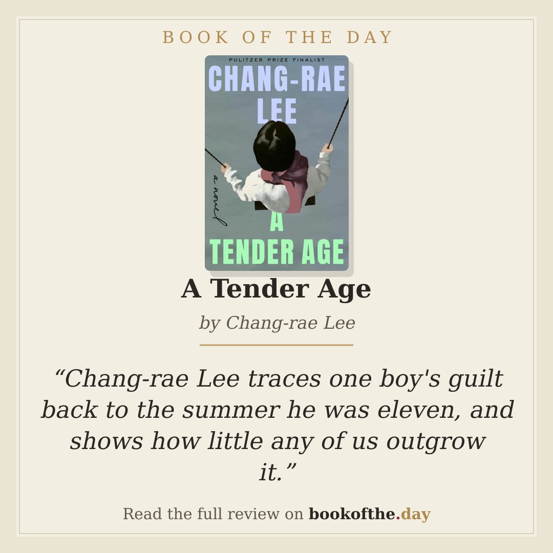 BookOfTheDayUS's tweet photo. Book of the Day #371: A Tender Age by Chang-rae Lee

Our review: https://t.co/ujpn7oBPrO
Buy now on Amazon: https://t.co/GFE15fUnum #ad

#BookCommunity #LiteraryFiction https://t.co/AqfccijNaT