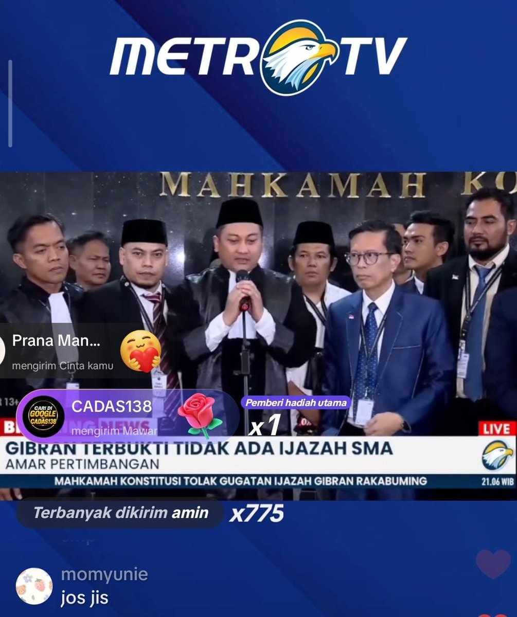 _Sadewa__'s tweet photo. Sepertinya seperti itu.👍

Gibran terbukti tidak ada ijazah SMA, tapi gugatan ditolak. https://t.co/kEbSv3bM73