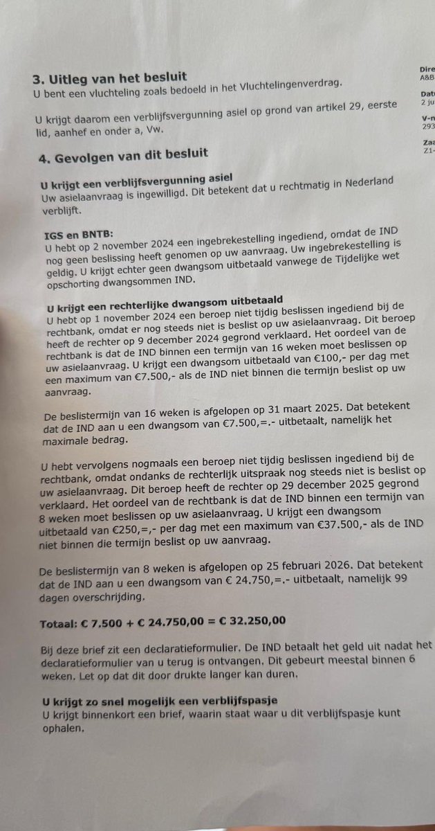 nickynicky78's tweet photo. Als een asielaanvraag in NL niet tijdig wordt behandeld, krijgt een #asielzoeker €32.500,- aan zogenaamde dwangsommen overgemaakt. Leuk bedragje waarvoor een Nederlander vaak jarenlang moet sparen!

Welke bij de #overheid werkende debiel heeft ooit bedacht dat dit oké is? 😠 https://t.co/yqWdcZMjzv