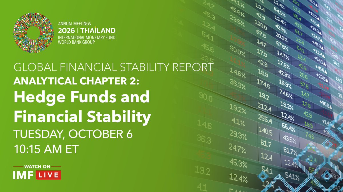 IMFNews's tweet photo. WATCH NOW: New IMF analysis looks at how hedge fund leverage, crowded trades, and redemption pressures can amplify market stress and create financial stability risks. 

Launch event: https://t.co/9cT70LCj40 https://t.co/sukhjXMt7R