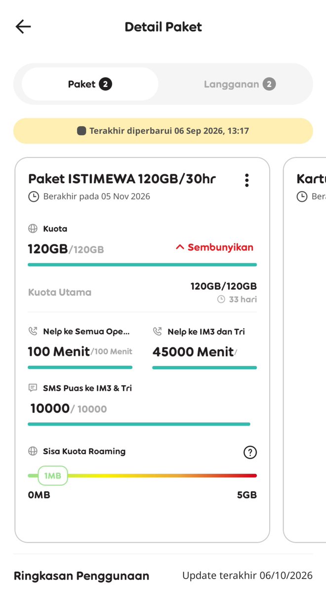 annschbrng's tweet photo. stelah kuota tri yg 156gb gaada lg, waktunya ganti k im3 kembali WKWKWKWK
mayan nemu yg 120gb buat 33 hari 🤣 https://t.co/XWXKTMTTEy