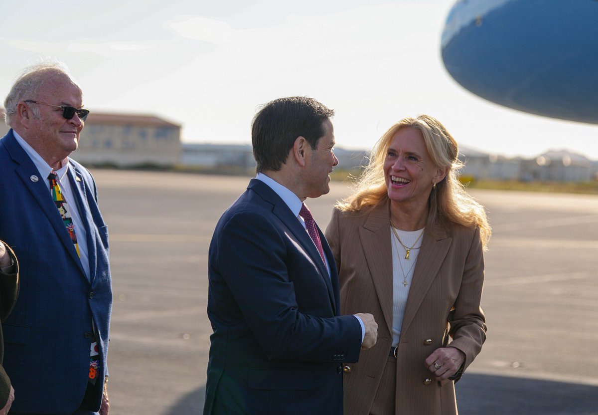 SecRubio's tweet photo. Departing Iceland, a founding NATO member and steadfast ally that has committed to reaching its defense targets to ensure Arctic security. 

Proof of its unwavering commitment to our alliance. https://t.co/4qZqZ16Pad