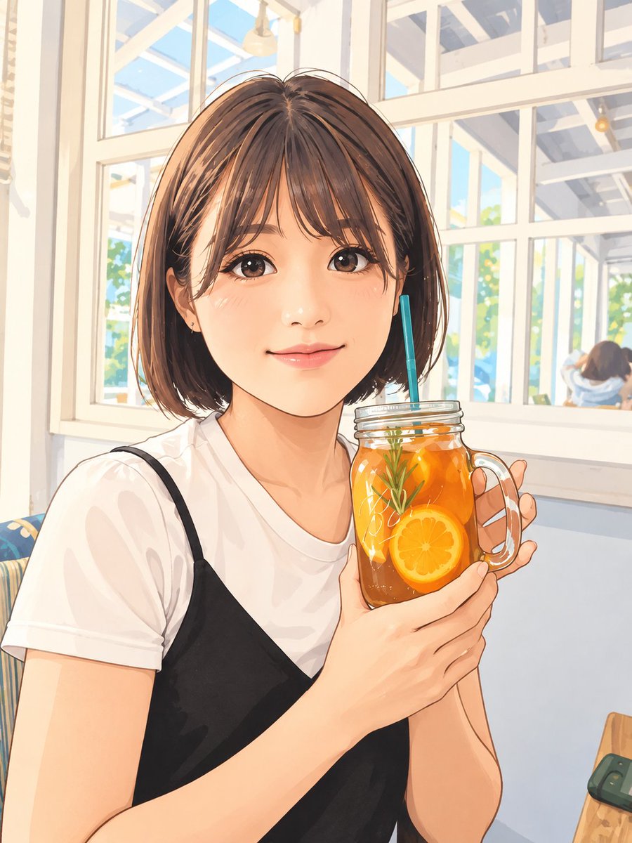 Spoon_omame's tweet photo. AIに自分の写真イラスト風にしてもらった！2枚見比べると全然違う笑笑 https://t.co/GWf0g7vp9Z