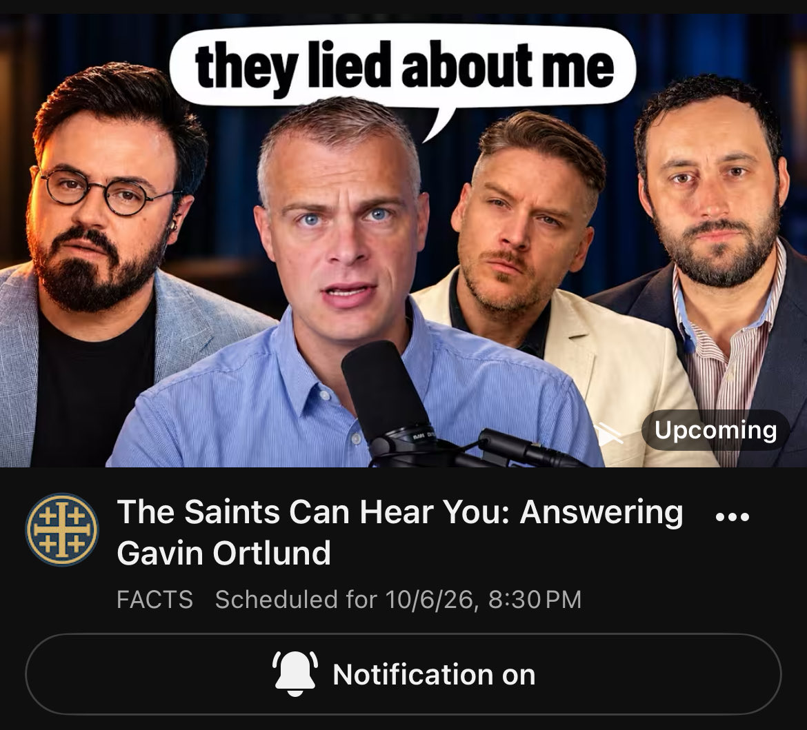 Alex_Ortodoxie's tweet photo. Going LIVE on YouTube tonight at 8:30pm Eastern time w/ @JayDyer on @StephenBoyce333’s channel!

“The Saints Can Hear You: Answering Gavin Ortlund”

(Link below). https://t.co/QIINflANZA