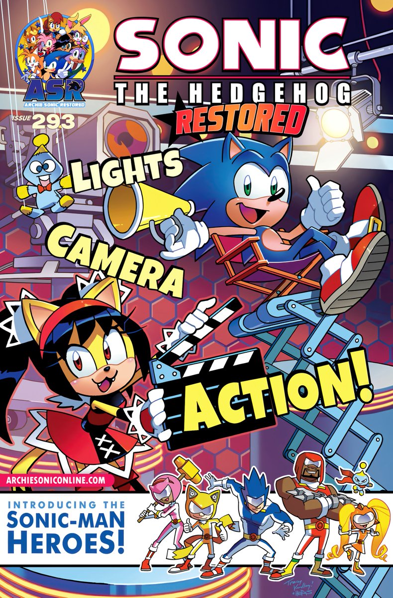 Sonic_Online's tweet photo. The earth-shattering series premiere of Sonic-Man Heroes in Sonic the Hedgehog Restored #293 is now live!

See the defenders of earth in their highest stakes adventure yet. Probably. We say that every time.
Link below! https://t.co/dZSatqDcYi