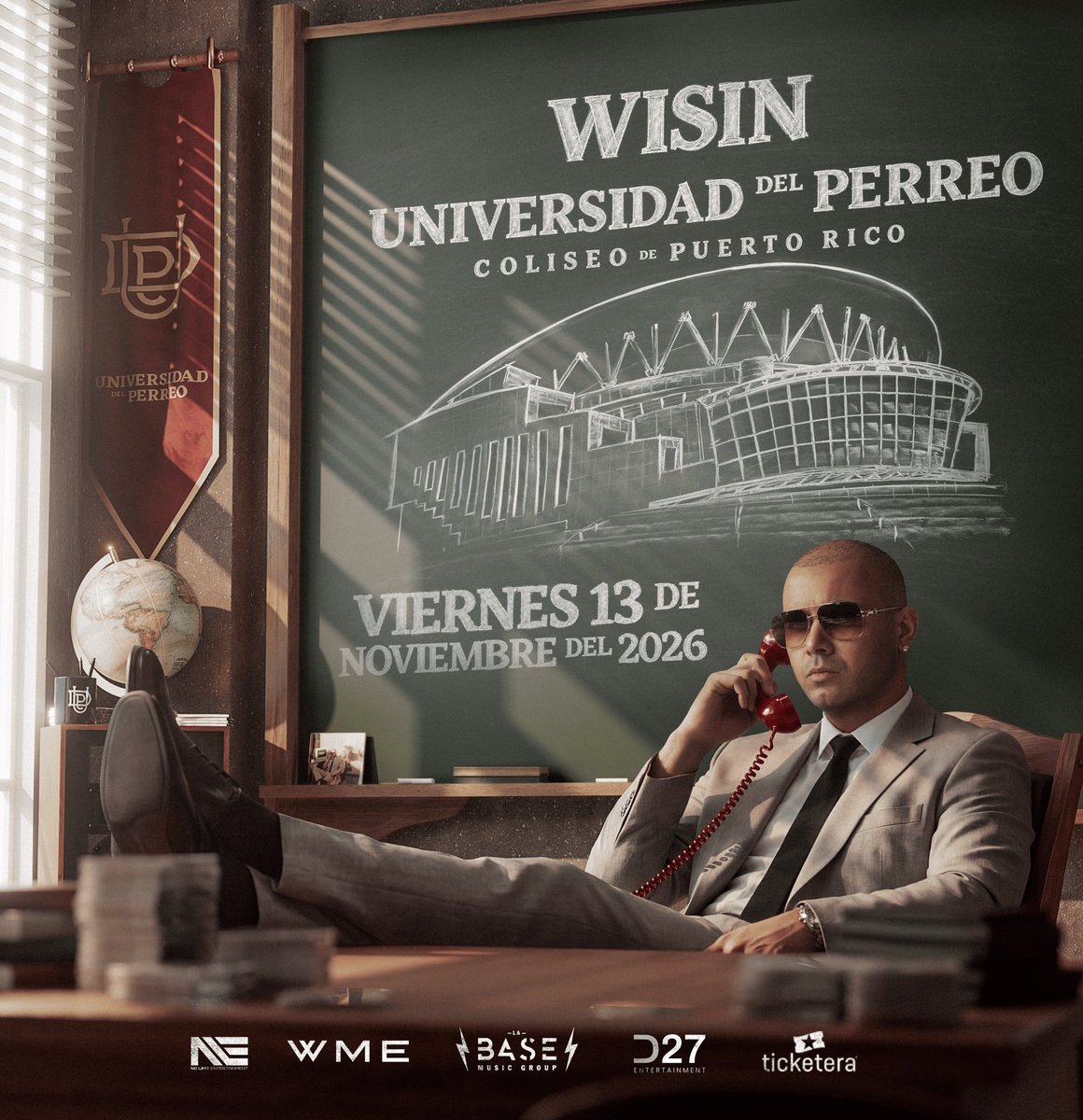 wisin's tweet photo. ¡ESTUDIANTES, LA MATRÍCULA YA ESTÁ ABIERTA! 🎓🔥

El 13 de noviembre el Choli se convierte en la Universidad del Perreo. Nos vemos en la clase presencial para repasar los clásicos y perrear como en los tiempos de antes. 🇵🇷

🎟️ Boletos a la venta YA 👇🏼
https://t.co/5Z2zqCwOoX 

Aseguren su matrícula y avísenle al corillo… que ese día paso lista. 👀📋