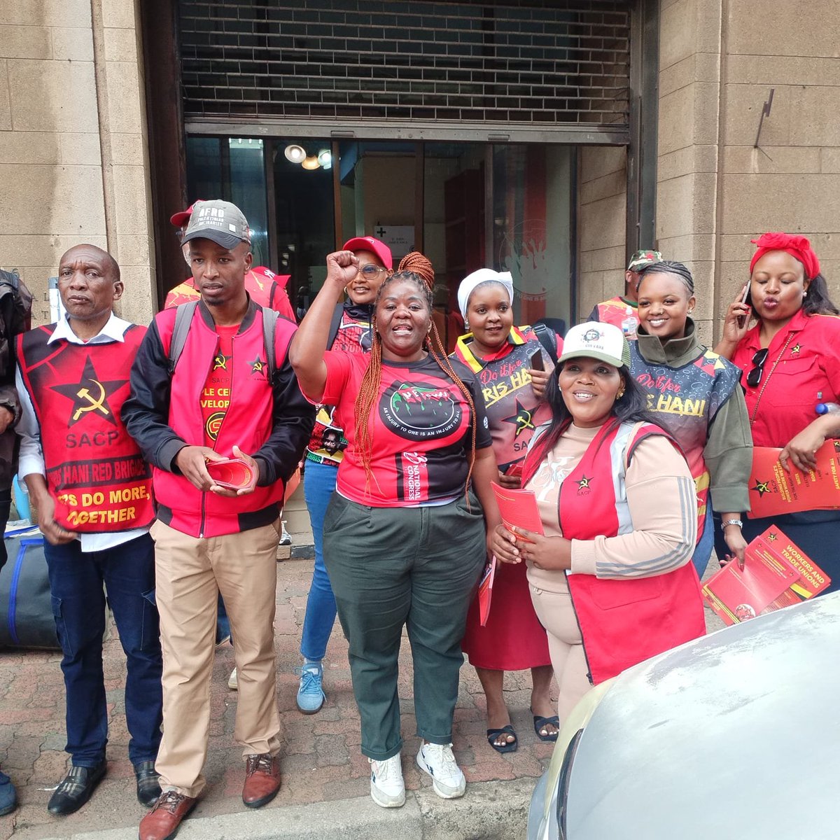 SACP1921's tweet photo. SACP activists today in Johannesburg engaging the working class, spreading the message of the Party and raising working-class consciousness towards the local government elections. #VoteSACP #VoteSACP2026 #IamVotingSACP #LGE2026
--
6 October 2026 https://t.co/iSQYCZ7zXW