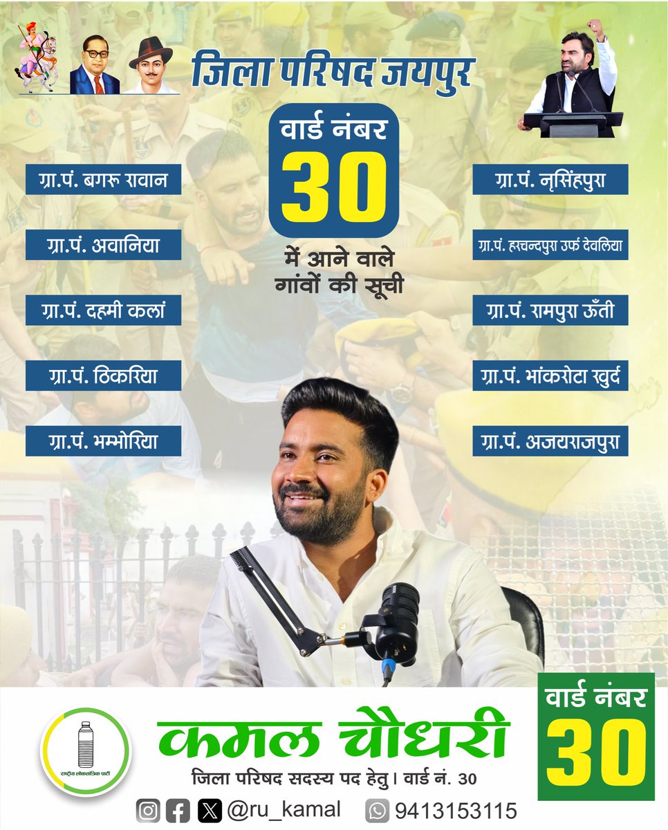 Rukamal4's tweet photo. कमल चौधरी RLP 
वार्ड 30 जिला परिषद जयपुर ।
@RLPINDIAorg https://t.co/i7q9w3RhBr
