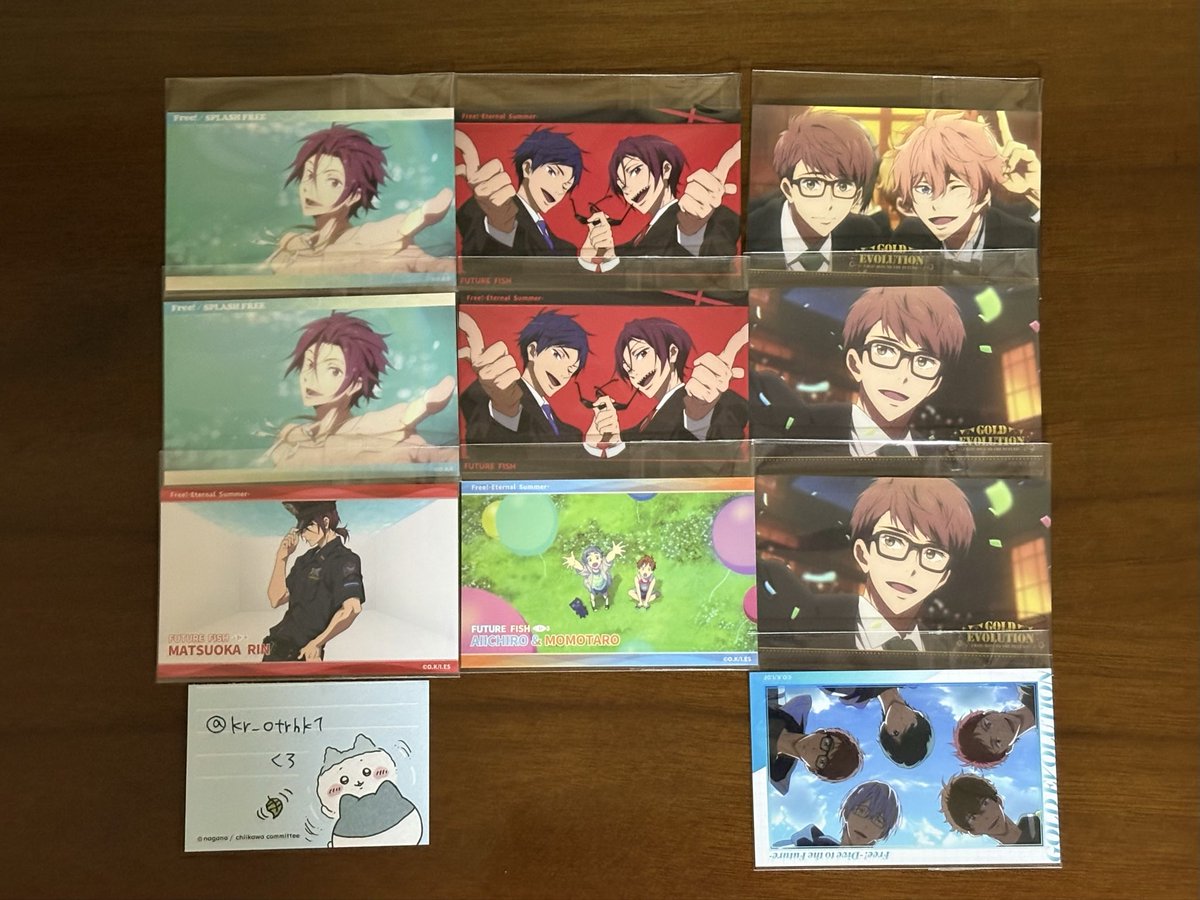 kr_otrhk1's tweet photo. 【交換】Free! ブロマイドコレクション Ending Scene

譲：画像1・2
求：画像3(👑＞💖＞💙＞🧡)

優先度によって即答が難しい場合もございます。
横浜・プロカ記載の場所での手渡し＞郵送

お気軽にお声がけください。 https://t.co/3xGuC8NY2c