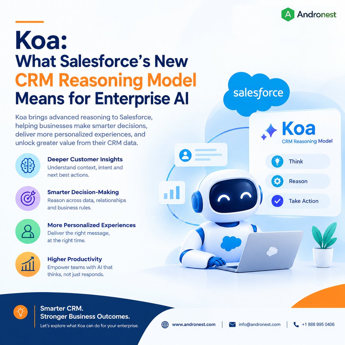 andronestllc's tweet photo. 🧠 Koa + Enterprise AI: Salesforce’s new CRM reasoning model brings smarter, context-aware decision-making to customer data—turning insights into action and boosting productivity.

🌐 https://t.co/3gpZ3x5W0T

#Salesforce #Koa #EnterpriseAI #CRM #Andronest https://t.co/USh6VFzrrt