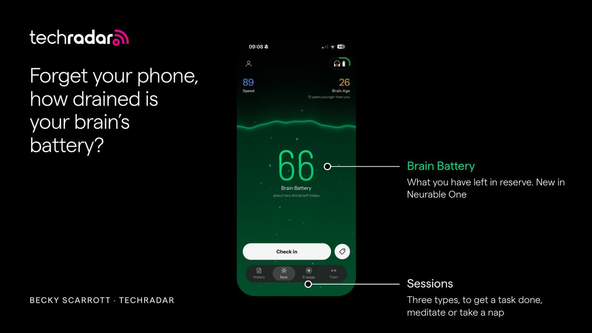 neurable's tweet photo. @techradar has been covering us since 2017.

Becky Scarrott just tried Neurable One. 

$499, same shelf as the Bose QuietComfort Ultra.

https://t.co/54MuxJFROg https://t.co/g0R4b3i3bf
