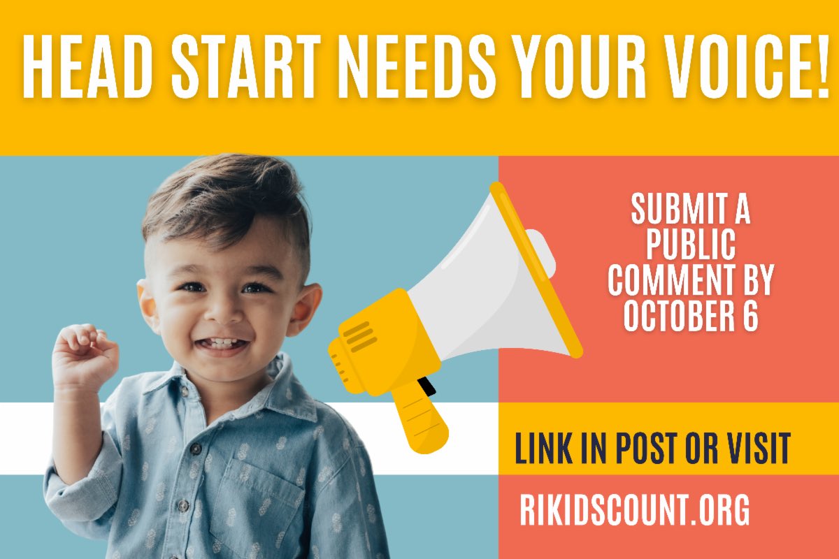 RIKidsCount's tweet photo. * send in your story by the end of today!*

Speak Up for Head Start:  Our Comment and How to Submit Yours https://t.co/1ZkfCCe1Mc https://t.co/Fx3Ki2IBzl