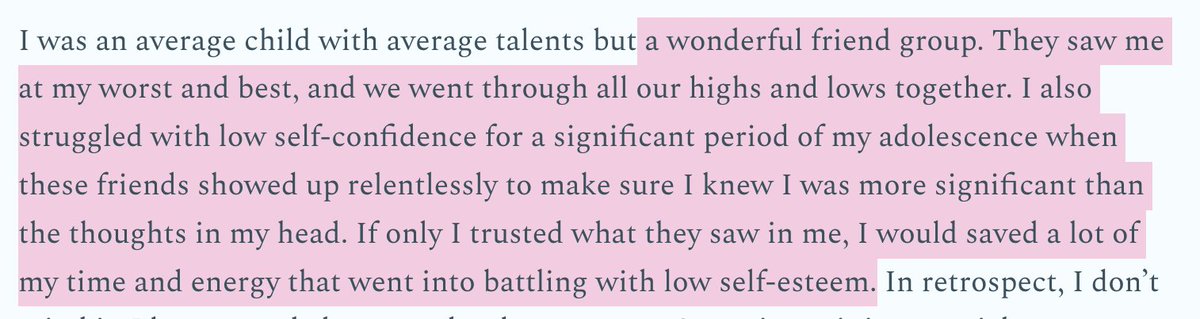 designedbydoof's tweet photo. @moonsrabbit7 this was a lovely read, tanisha! 
the entire article, but more so these two portions. 
my friends are one of the best things that have happened to me! 
also the bit about our perception oaf ourselves - couldnt have said it any better myself. https://t.co/KwY7Zyz9of