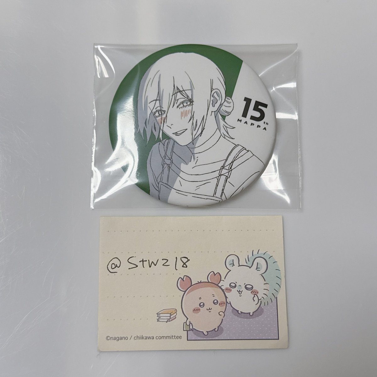 Stwz18's tweet photo. MAPPA EXPO  MAPPA展 
チェンソーマン　缶バッジ

譲　レゼ

求　天使の悪魔

郵送での交換希望 https://t.co/Y7pIV4ThNw
