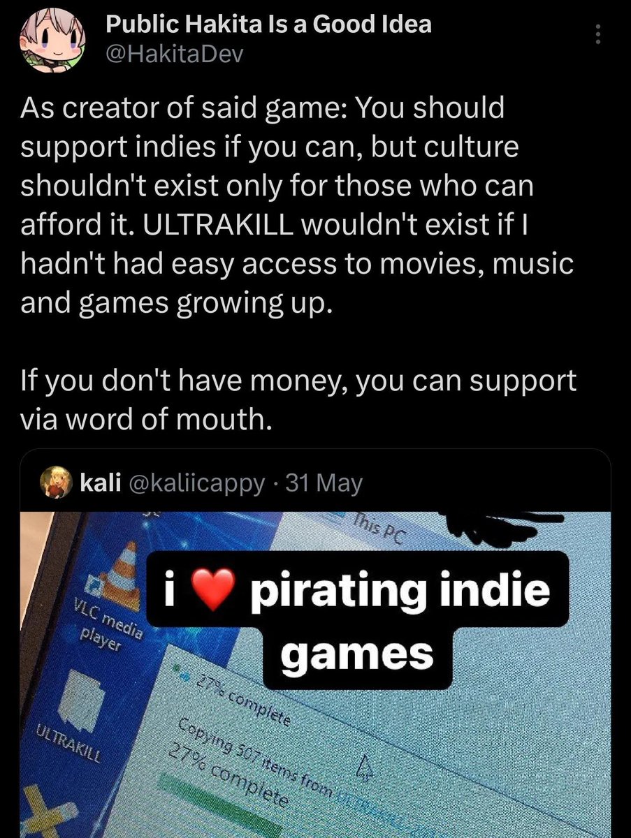 vsenart's tweet photo. PlayStation oyunlarını korsanlamak etik mi yoksa multimilyarder şirketler aç mı kalır, ne yer ne içerler "tartışmalarına" şu tweetin noktayı çok güzel koyduğunu düşünüyorum.
"Culture shouldn't exist only for those who can afford it" 🗣️🔥 https://t.co/eNCbfuC0Yq