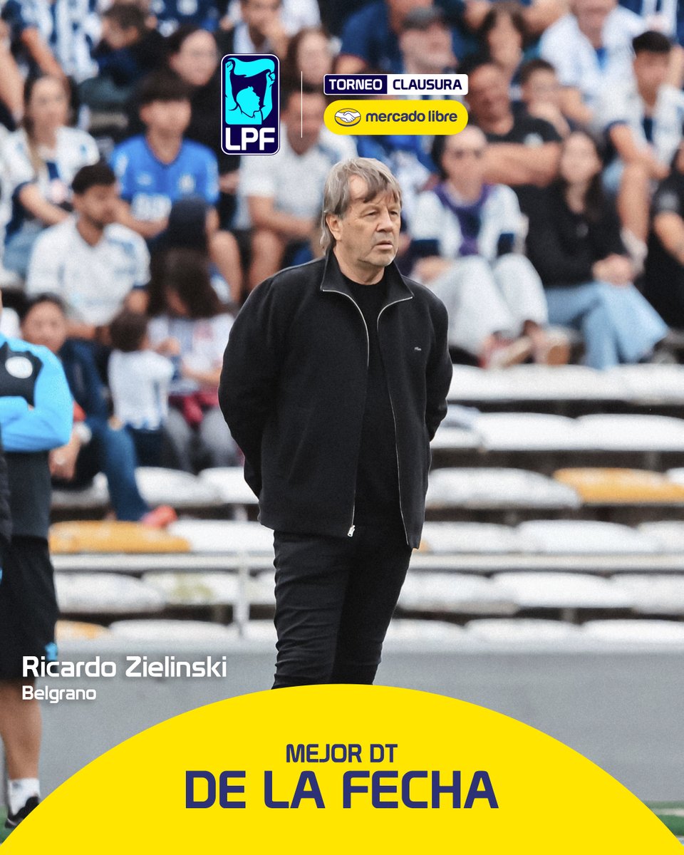 LigaAFA's tweet photo. El #MejorDT de la #Fecha11 llega con @ML_Argentina ➡️ Ricardo Zielinski, de @Belgrano 🫡

El Pirata se quedó con el #ClásicoCordobés y quedó 2° en la Zona B del #TorneoMercadoLibre 2026 🏆 https://t.co/ePePU4wBG5