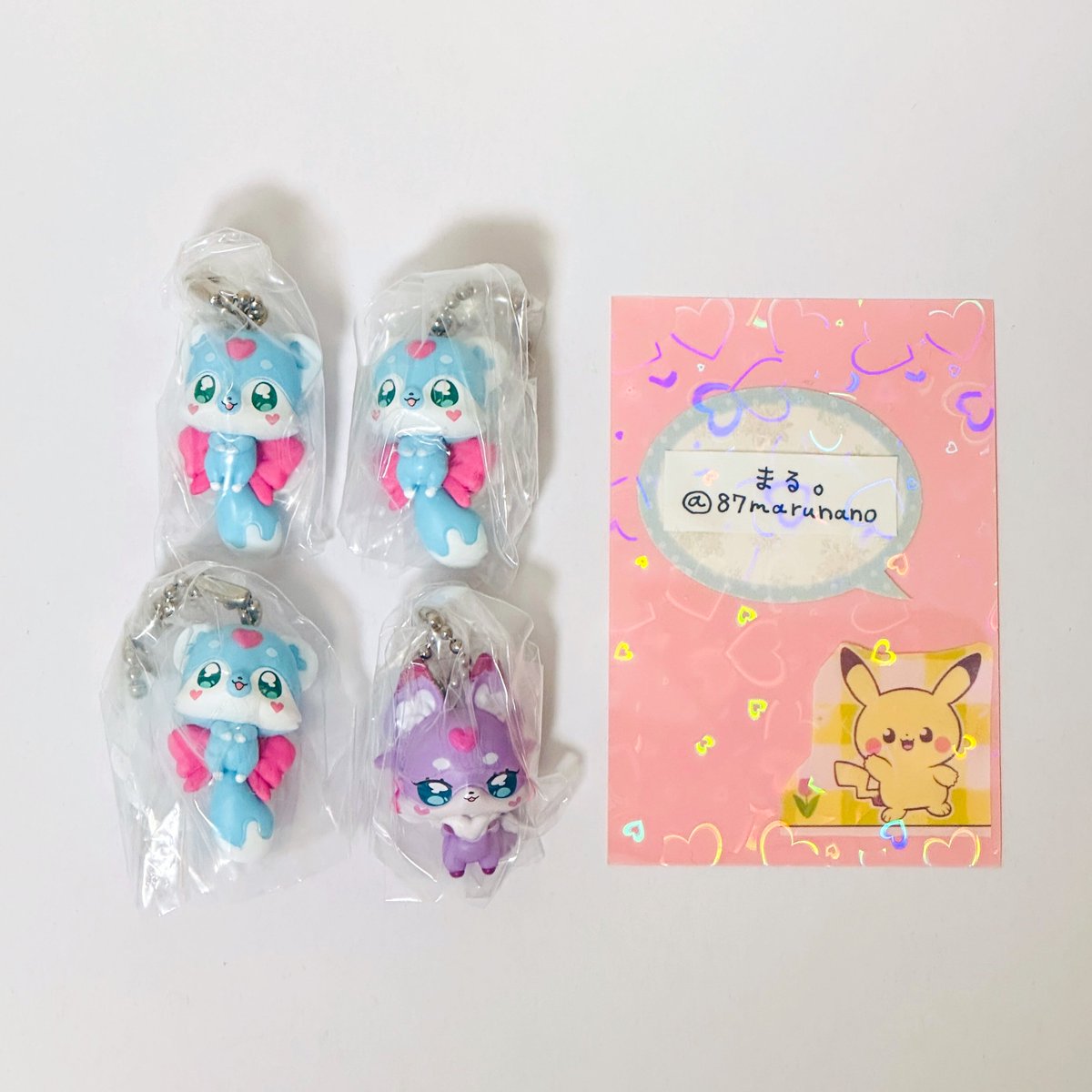 87marunano's tweet photo. 交換 譲渡 名探偵プリキュア 名探偵スイング2 ガチャガチャ

【譲】
シュシュタン ×3、マシュタン

【求】
キュアアルカナ、前弾 スイング1 キュアアルカナシャドウ
定価+送料

郵送での交換希望です。
まとめての方優先！
��心当たりのある方はよろしくお願いします🙇🏻‍♀️ https://t.co/Lc1DpjlYRN