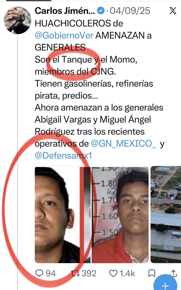 c4jimenez's tweet photo. CAYÓ el TANQUE!
Iván Cazarin Molina
Era operador del CJNG en @GobiernoVer, ligado con asesinatos, extorsiones, huachicoleo, ataques a la autoridad…
Tenia gasolinerías, pipas, predios…
Así lo exhibimos en septiembre 2025.
Se creía impune, al grado de andar amenazando a 2 generales de @Defensamx1 q lo perseguían.
Anoche se le acabó: la @SSPCMexico,  lo ubicó y detuvo en @GobiernoJalisco 
Así lo voló el equipo de @OHarfuch a CDMX.