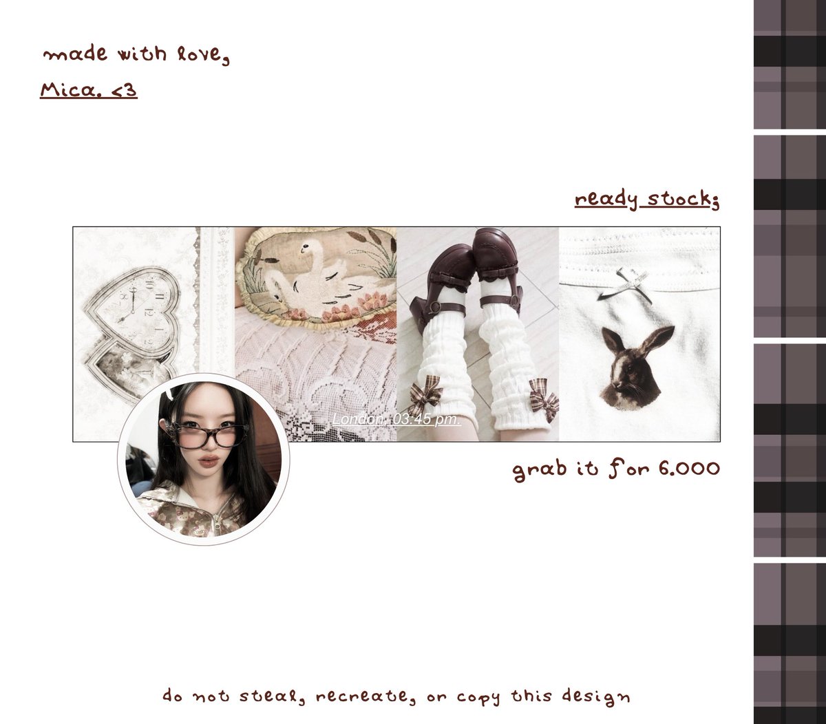 seraphicque's tweet photo. [ ☕️ ] all interactions are appreciated . . . 

stepping out of your timeline, minju illit and 
ryul lngshot ready to be taken home. ♡ 
i have 6 layout ready stock, with 2 header
(s) non-text and with text &amp;&amp; two ava(s).
send me a  DM or telegram, lovers. 🐈‍⬛

t. #bealanja https://t.co/d0Fiqz8K5g