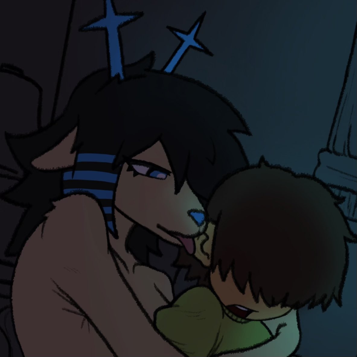 AxylpupX's tweet photo. I’ll be posting the full works on my baraag from now on. Unfortunately, this page will either be cropped teasers or lewd/sfw art :(

Anyways when will it be my turn for Dess to doelest me? Life is so unfair >:/
#kress #deltaruined #deltarape #krisxdess https://t.co/AY9raSG9Oq