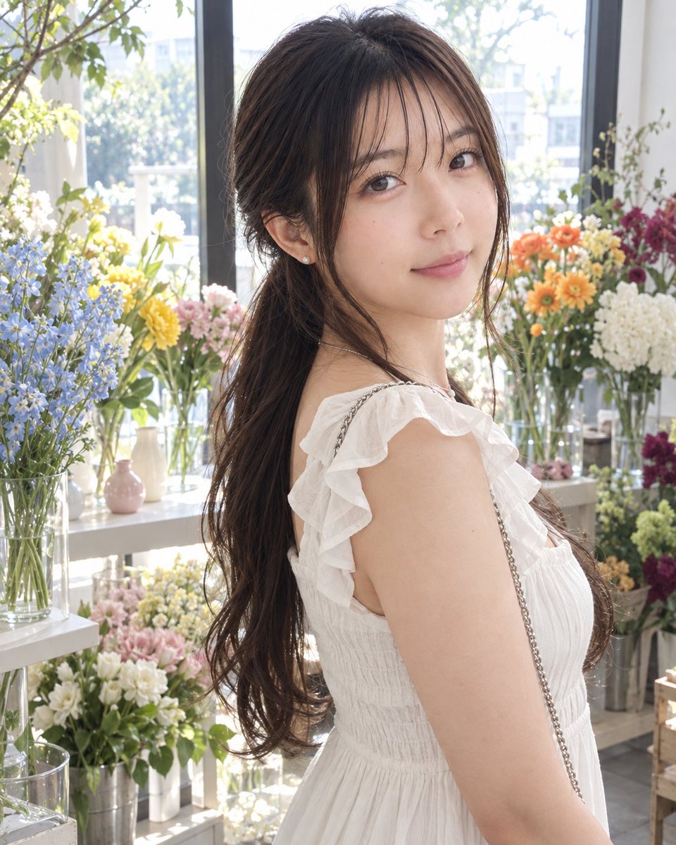 Lazuritecrip's tweet photo. ふらっと立ち寄ったお花屋さん、色とりどりで見ているだけでも楽しかった💐
帰ってからも、あの花たちの色が頭に残ってる。今日はいい夢が見られそう🌙
#AI美女 #AI写真 #大塚りりあ https://t.co/58aRmmtL5O