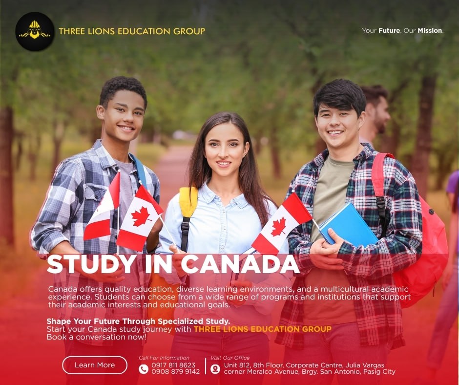 ThreeLionsVisaS's tweet photo. STUDY IN CANADA

Explore educational opportunities in Canada and discover programs that align with your academic interests and future goals. With a diverse learning environment and a wide range of institutions, Canada offers an enriching experience for international students. https://t.co/RfNu9tBuxP