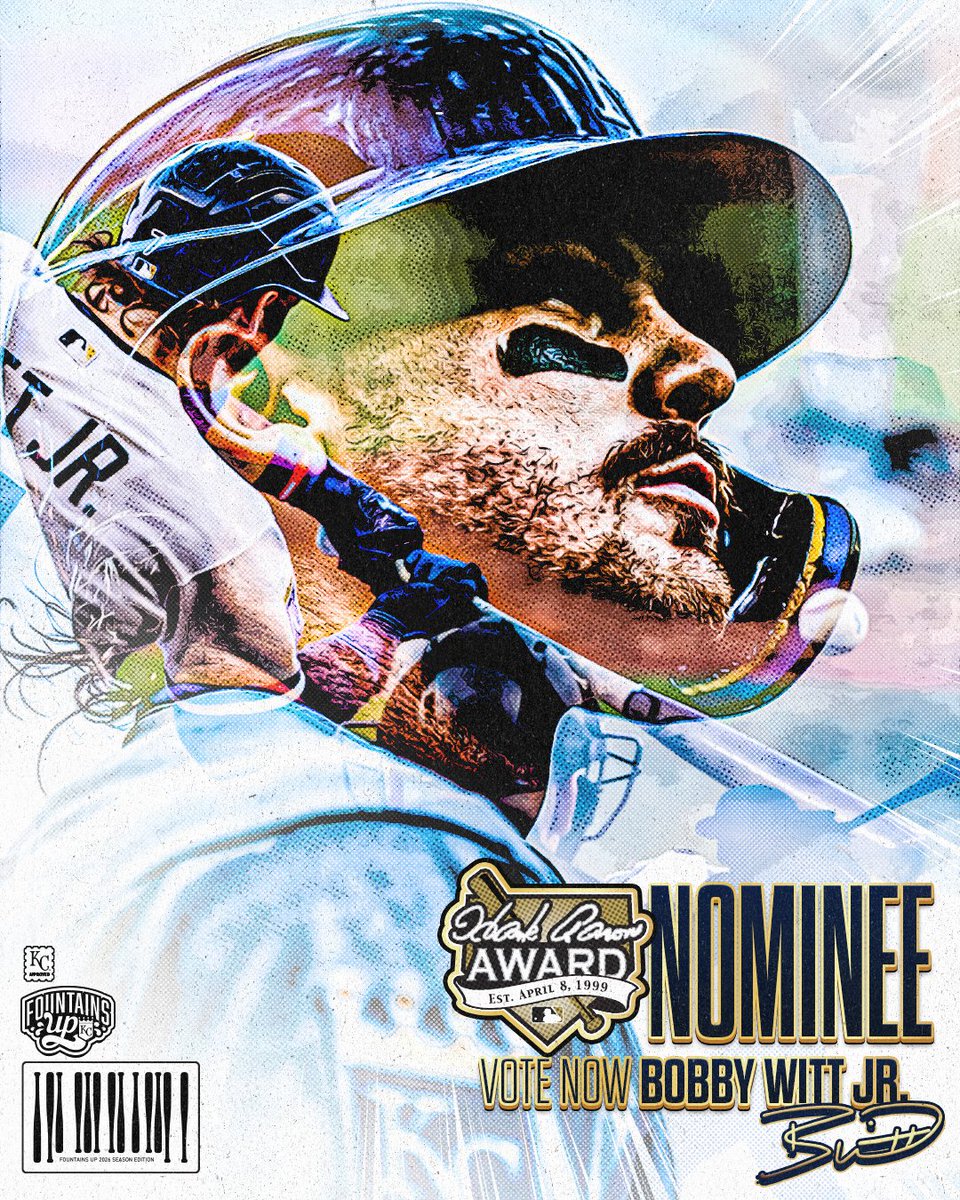 Royals's tweet photo. Bobby Witt Jr. has been nominated for the 2026 Hank Aaron Award!

Vote for Bobby: https://t.co/pTJQ8uyem2 https://t.co/yPYjcfFlBM