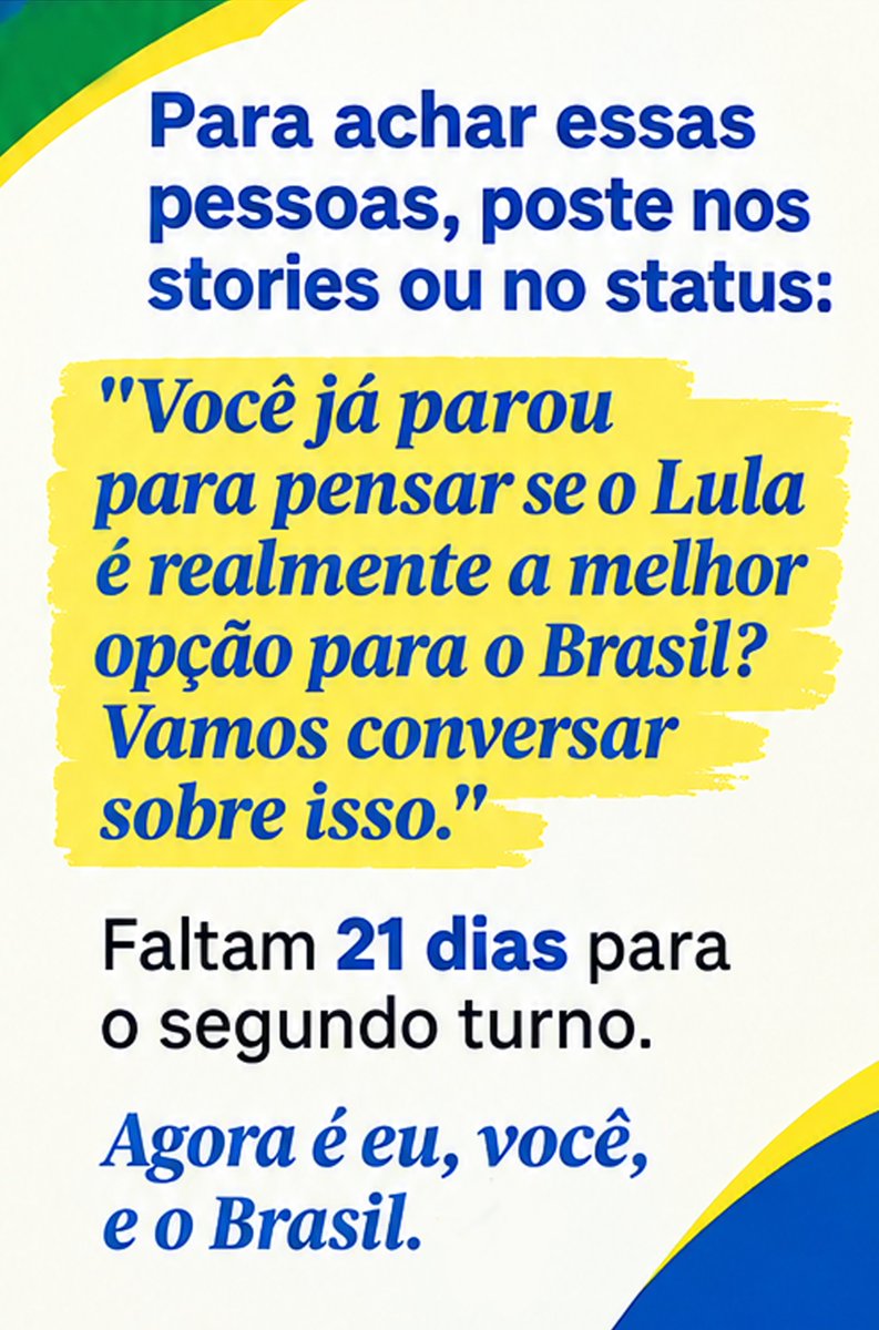 ericksalzerr's tweet photo. 🚨ATENÇÃO - Já que está permitido, vamos fazer a nossa parte! COMO TIRAR VOTOS DO LULA! 🇧🇷 https://t.co/2ZhulOHENI