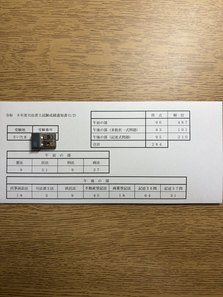KottunKo00's tweet photo. 口述試験受験票は昨日でしたが
成績表は本日16:00すぎに届きました！ https://t.co/iDlJtu4VBC