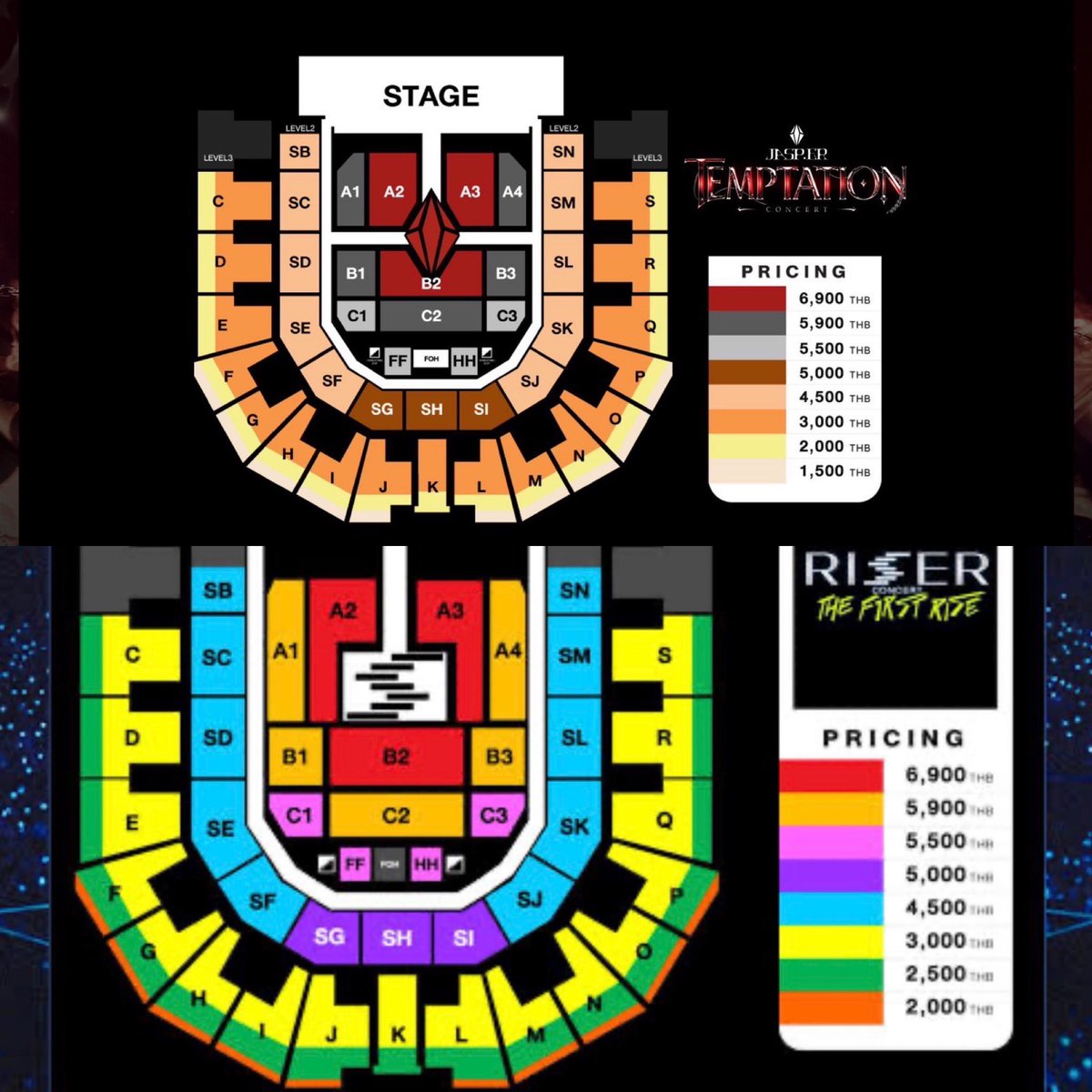 photobyyamed's tweet photo. #JASPERCONCERT
#JASPER
#RISERMUSIC เพิ่งคุยกับมุกว่า ผิดอะไรที่เป็นสาววาย 🤣 compare price riser vs jasper concert, price williamest va pondphuwin concert จริงๆคงไม่ใช่ น่าจะเป็นความต่างของราคาสเกลคอน riser มากกว่า https://t.co/EdA9q1BbkG