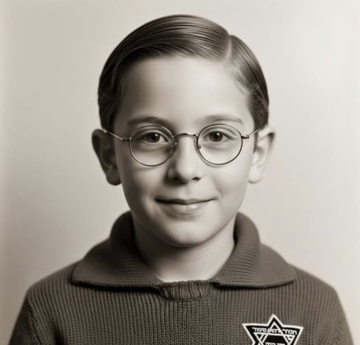 Visionaryvoid's tweet photo. Manfred Pollak was born in Germany in 1929, but the exact date is not known. By 1938, he was going to the Jewish Public School in Munich. For reasons that are not clear, his parents were not part of his life, and he lived in an orphanage.

As a Jewish child in Nazi Germany, he was forced to wear a yellow Star of David patch on all his clothes to show that he was Jewish. You can see this in the first photo.

While at school, he became friends with another boy named Hugo Holzmann, who later survived the Holocaust. Hugo is the one who donated both photos of Manfred.
In March 1943, Manfred was taken from the orphanage and sent to the Auschwitz concentration camp. He was transported in a crowded cattle car with about 70 other people. As soon as he arrived, he was killed in a gas chamber. He was only fourteen years old.