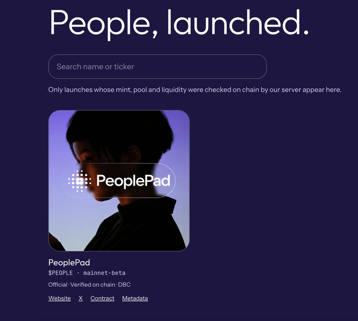 PeoplePadDBC's tweet photo. Our official $PEOPLE token launched through our native launchpad. 

See here: https://t.co/7BGfuj97wL https://t.co/cAaaJkKmMm