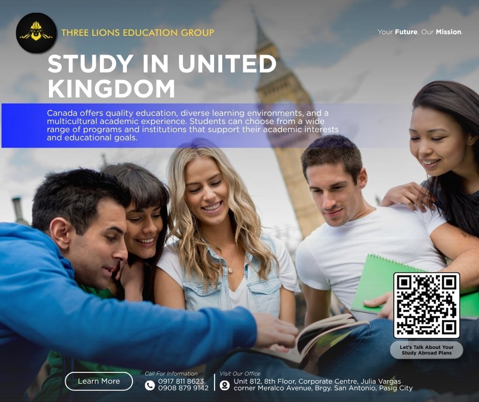 ThreeLionsVisaS's tweet photo. The United Kingdom offers a diverse academic environment, internationally recognized institutions, and a wide range of study programs. Students can explore educational opportunities that align with their academic interests and long-term educational goals. https://t.co/od8A7gtMex