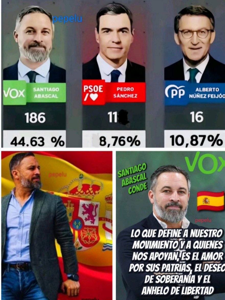 SegundoBar78953's tweet photo. Adelante Santiago Abascal PRESIDENTE.
Según las encuestas el último CIS de Tezanos, arroja estos resultados https://t.co/Yryy9cDL3y