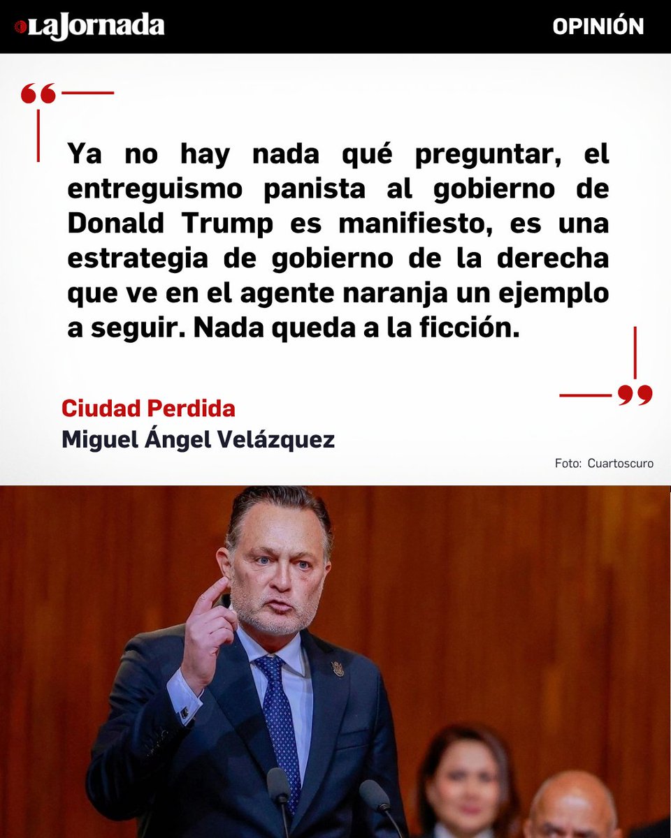 LaJornada's tweet photo. #CiudadPerdida, columna de Miguel Ángel Velázquez
Aún no tenemos claro qué sucedió en Chihuahua en abril pasado ni desde cuándo trabajaba, ¿o trabaja?, la CIA en aquella entidad, cuando nos enteramos de que en Querétaro se instala o se construye, con dinero gringo y el consentimiento del gobernador, una sucursal de una academia de formación policial para combatir al narco al margen de las leyes mexicanas, es decir, sin dar aviso a las autoridades de nuestro país.
Más información en: https://t.co/W2hurcKR7K