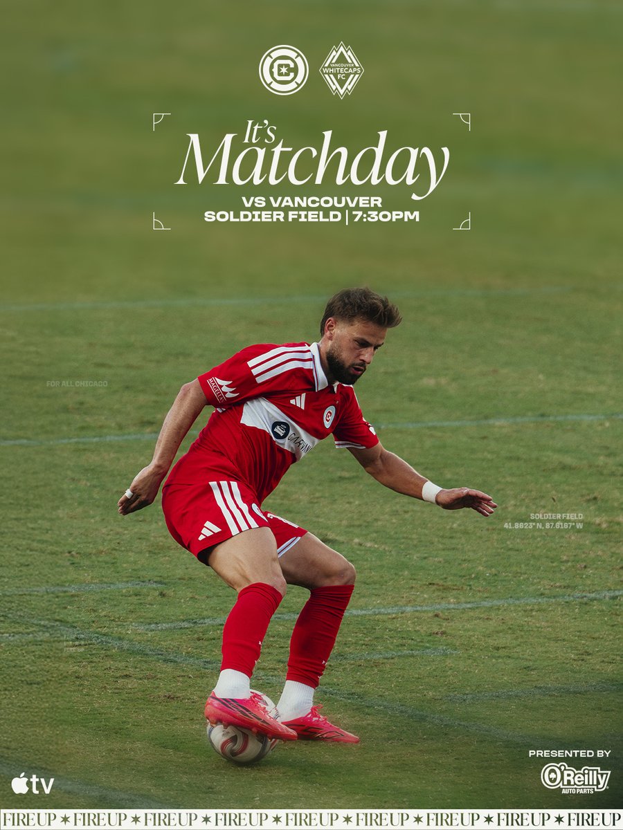 ChicagoFire's tweet photo. Clear skies ahead this time 😎 #cf97

🏟️ Soldier Field
⏰ 7:30 pm
🎟️ https://t.co/dMhc9wE4RN
📺 https://t.co/1dOk2mD9F5 https://t.co/ePPHAjoeu2