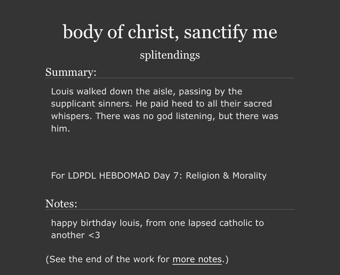 ldpdlevents's tweet photo. body of christ, sanctify me by splitendings

https://t.co/C7NhwWKDEZ https://t.co/agNgYsAKIF