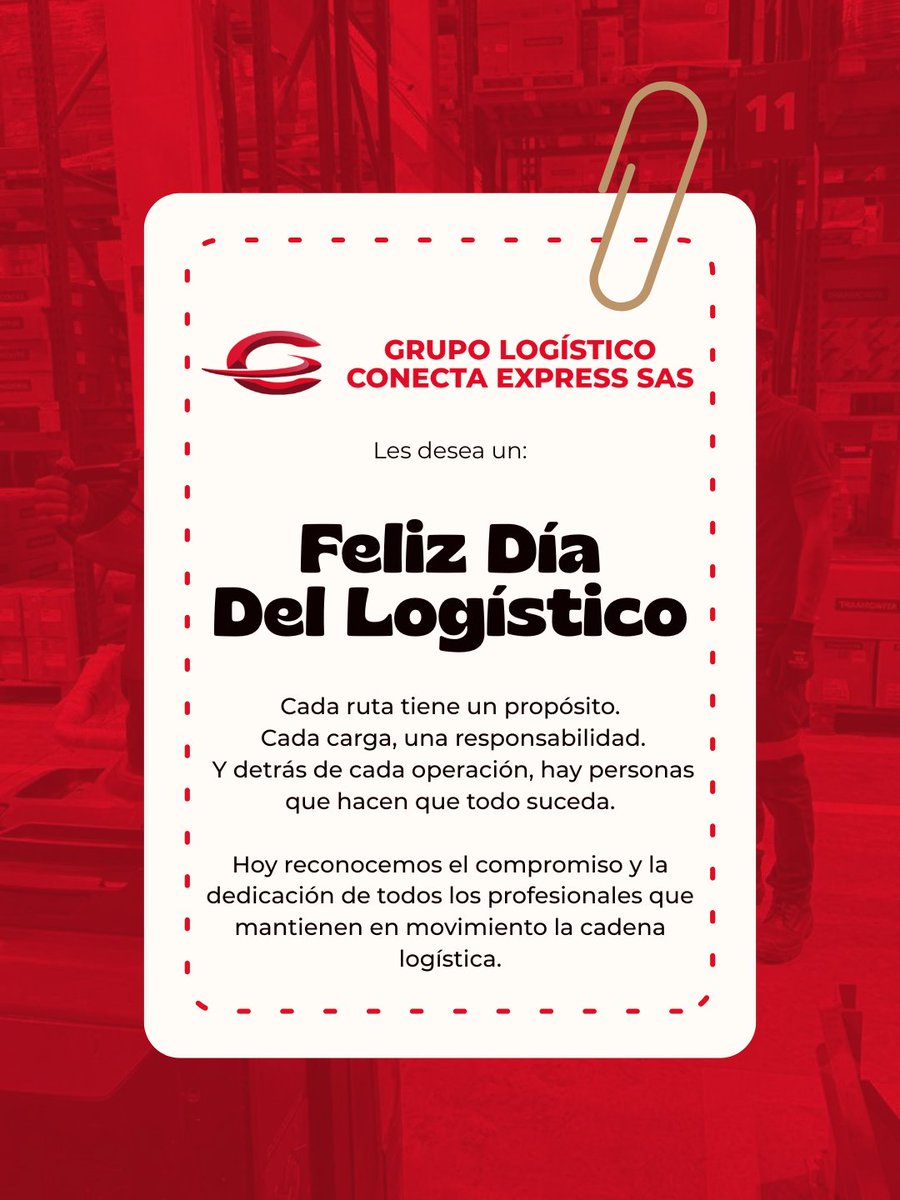 ConectaExpress's tweet photo. Hoy reconocemos a quienes hacen posible que cada carga llegue a su destino. Gracias por conectar rutas, operaciones y oportunidades.

Feliz Día del Logístico.

#DíaDelLogístico #Logística #Transporte #CadenaDeSuministro #LogísticaColombia #TransporteDeCarga #ConectaExpress https://t.co/WxAAHZDAsw