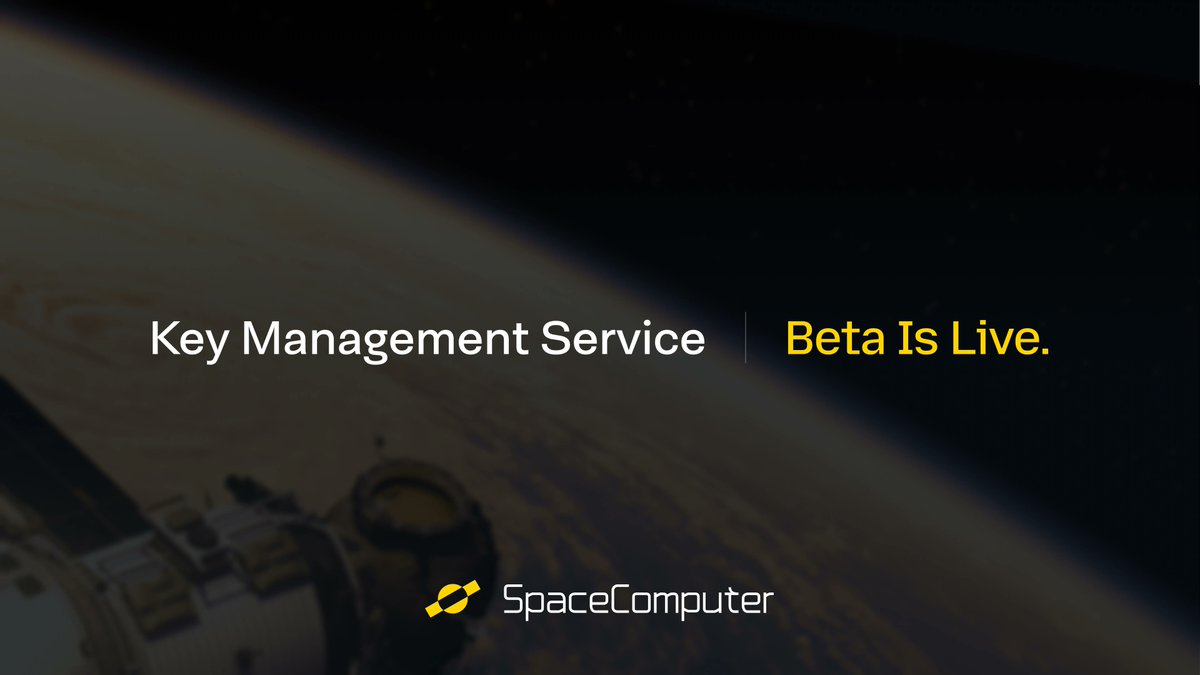 SpaceComputerIO's tweet photo. We’re excited to announce SpaceComputer Key Management Service is live in public beta.

KMS acts as a verifiable control plane for cloud services, financial systems, and agentic applications rely on cryptographic keys to authorize high-value actions like signing, decrypting, and provisioning.

Our priority is to build a KMS domain strongly isolated, attestable, policy-controlled, cryptographically-agile and auditable.

Starting today, our KMS capabilities are available by SDK and CLI:
✓ Secret key generation and storage
✓ AWS KMS style API
✓ Custom policies
✓ Multi-tenancy
✓ AI workflow support

More updates are rolling out in the coming weeks, including TEE enablement, attestable execution, threshold cryptography, and PQC capabilities.

Create your account and start with 500 free credits: https://t.co/76zTg6mEor