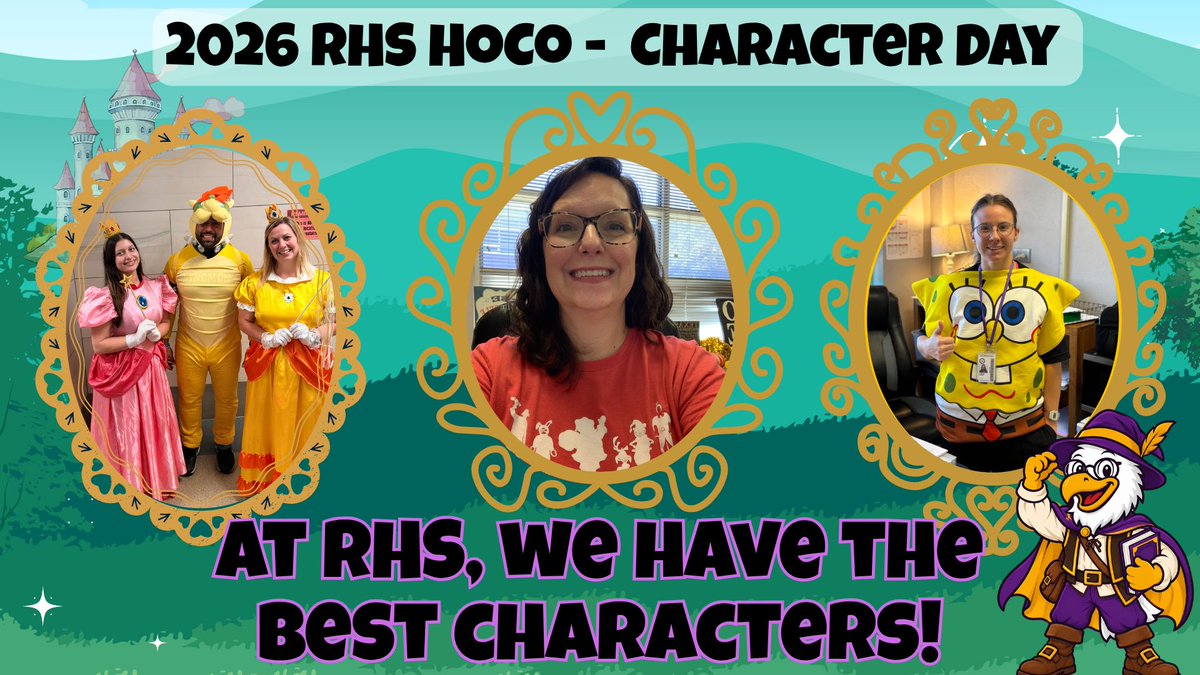 RichardsonHS1's tweet photo. 🎬 Who let all these characters into RHS?! 😂
Our Eagles brought some favorites from books, movies, TV &amp; games to life for Character Day! 🎭
Safe to say they understood the assignment. 🙌
#RHSHoCo26 #AlwaysAnEagle #RISDInsiders #RISDDreamOn https://t.co/FtV5CziEAm