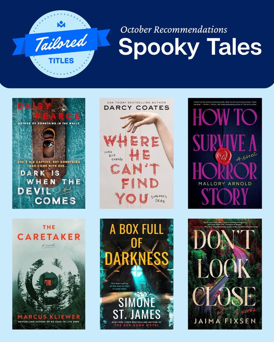 MetroLibraryOK's tweet photo. Not sure what spooky story to pick up next? 👻📚
These recommendations are a great place to start.

For even more ideas tailored to your tastes, join us right here on social media at 6 p.m. TODAY for live book recs! https://t.co/nFgj3SAyrX
