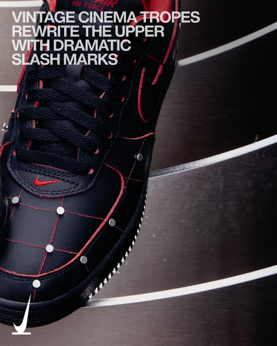 SneakerNews's tweet photo. Nike summons Pinhead on upcoming Hellraiser-inspired Air Force 1 ⛓️ 

The Air Force 1 '01 "Nightmare" is expected to release this Holiday season 😭 

Get a closer look >> https://t.co/ZOpKV3o6rw https://t.co/y14pTyjbXr