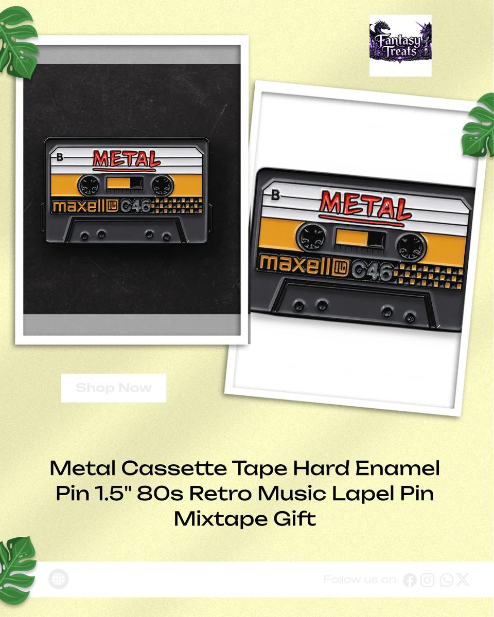 Zombiekitten32's tweet photo. ๐ถ Remember the mixtape magic? ๐ถ Grab our Metal Cassette Tape Hard Enamel Pin for just $13.77! ๐ค๐ธ Style your look with a touch of 80s nostalgia! ๐บ๐ #RetroVibes #EnamelPins https://t.co/4iY6dLXJsZ