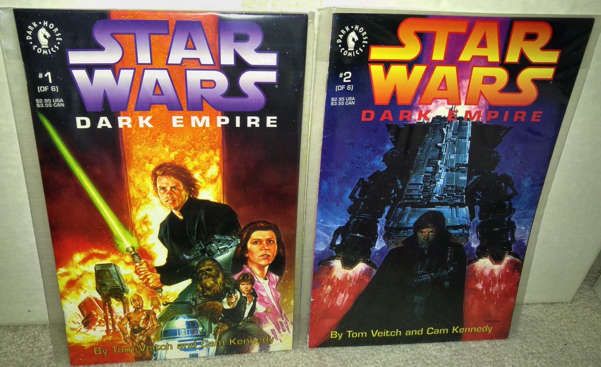 CanaDaBear1701's tweet photo. More Star......Wars(?) π comics from my collection. Today's random pull from a longbox is Dark Empire a 6 issue mini-series from 1991-1992.
Those Dave Dorman covers are the stuff of legends.
#MyComics
@SudduthPhillip
@Comicmandan3 https://t.co/T26wICxu0B