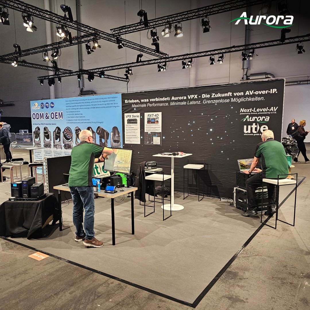 AuroraMMCorp's tweet photo. Day 1 at #LEaTcon26 in Hamburg 🇩🇪
Aurora Multimedia is here with distribution partner U.T.E. Electronic GmbH & Co. KG, showcasing solutions across AV-over-IP, video distribution, control, collaboration, conferencing & intelligent audio.
#AuroraMultimedia #ProAV #AVTechnology https://t.co/8C36MLi6D1